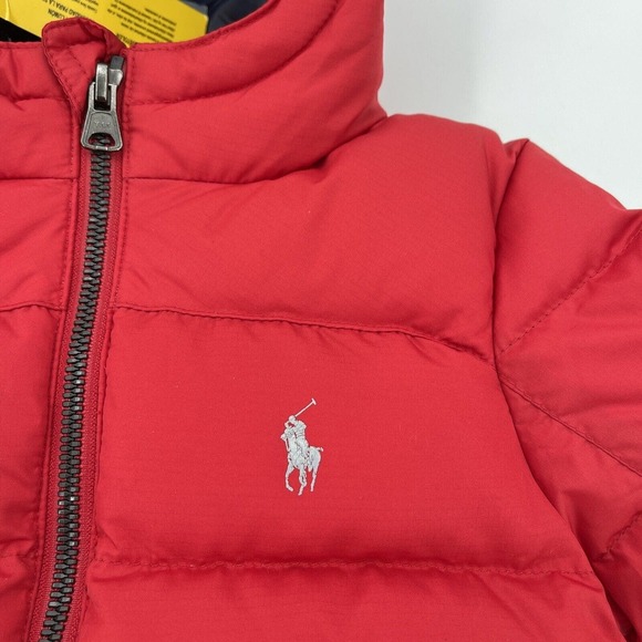 Polo Ralph Lauren Down Puffer Jacket 24 Months Red Hood - Picture 4 of 10